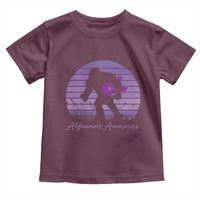 Vintage Bigfoot Alzheimers Awareness Toddler T Shirt Purple Ribbon Support Graphic
