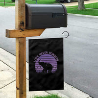 Alzheimer's Awareness Support Garden Flag Vintage Elephant Love Never Forgets