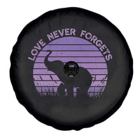 Alzheimer's Awareness Support Spare Tire Cover Vintage Elephant Love Never Forgets