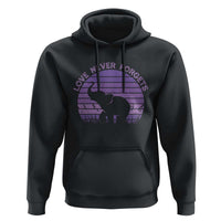 Alzheimer's Awareness Support Hoodie Vintage Elephant Love Never Forgets