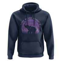 Alzheimer's Awareness Support Hoodie Vintage Elephant Love Never Forgets