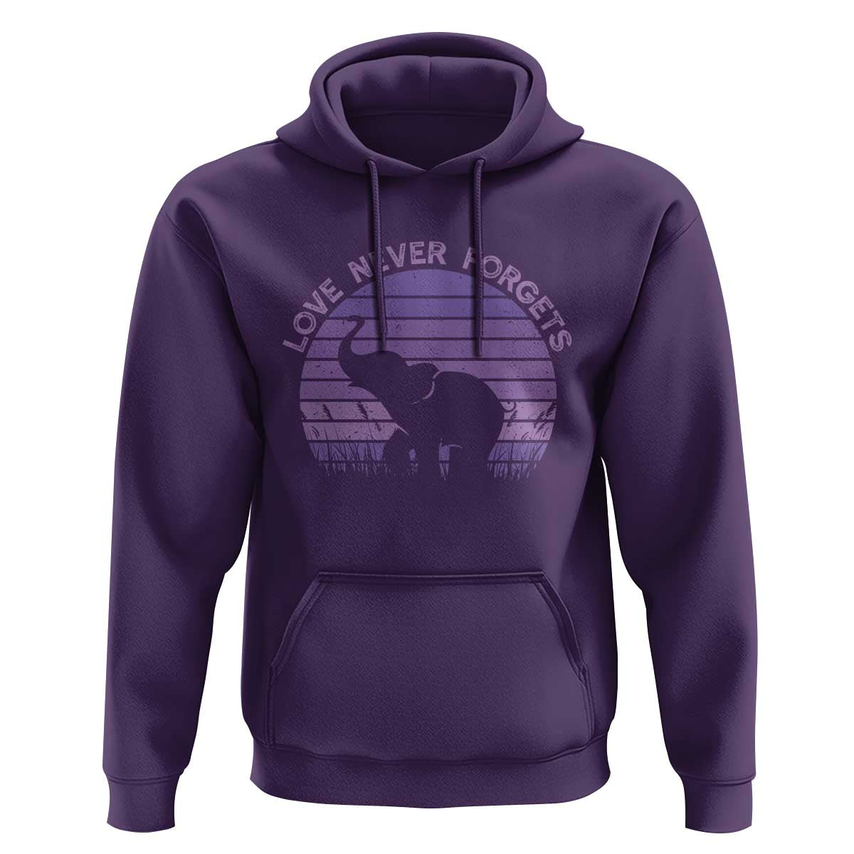 Alzheimer's Awareness Support Hoodie Vintage Elephant Love Never Forgets