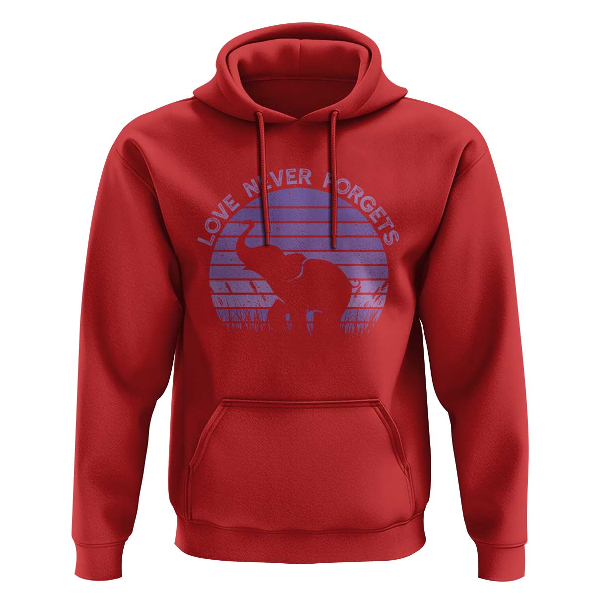 Alzheimer's Awareness Support Hoodie Vintage Elephant Love Never Forgets