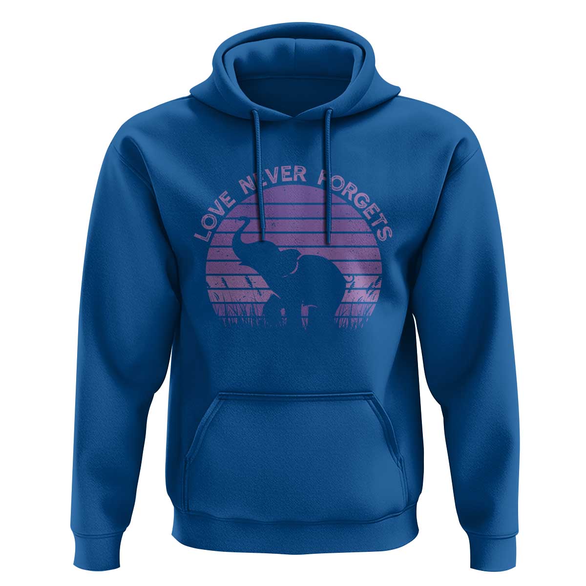 Alzheimer's Awareness Support Hoodie Vintage Elephant Love Never Forgets