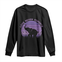 Alzheimer's Awareness Support Long Sleeve Shirt Vintage Elephant Love Never Forgets