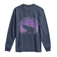 Alzheimer's Awareness Support Long Sleeve Shirt Vintage Elephant Love Never Forgets