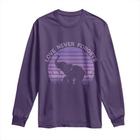 Alzheimer's Awareness Support Long Sleeve Shirt Vintage Elephant Love Never Forgets