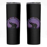 Alzheimer's Awareness Support Skinny Tumbler Vintage Elephant Love Never Forgets