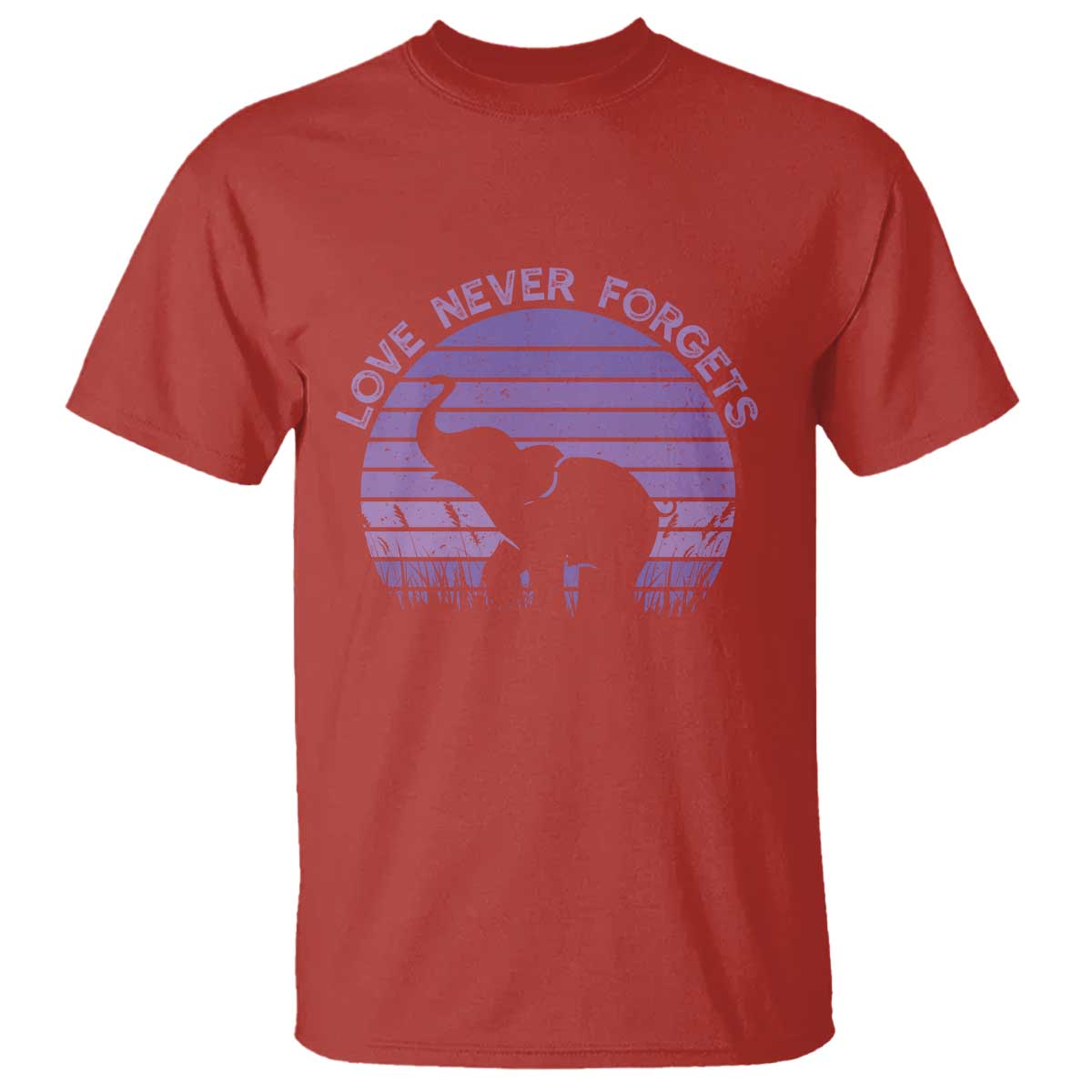 Alzheimer's Awareness Support T Shirt Vintage Elephant Love Never Forgets