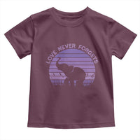 Alzheimer's Awareness Support Toddler T Shirt Vintage Elephant Love Never Forgets