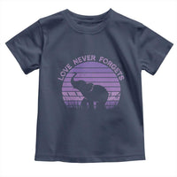 Alzheimer's Awareness Support Toddler T Shirt Vintage Elephant Love Never Forgets