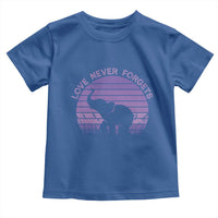 Alzheimer's Awareness Support Toddler T Shirt Vintage Elephant Love Never Forgets