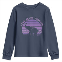 Alzheimer's Awareness Support Youth Sweatshirt Vintage Elephant Love Never Forgets