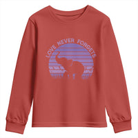 Alzheimer's Awareness Support Youth Sweatshirt Vintage Elephant Love Never Forgets