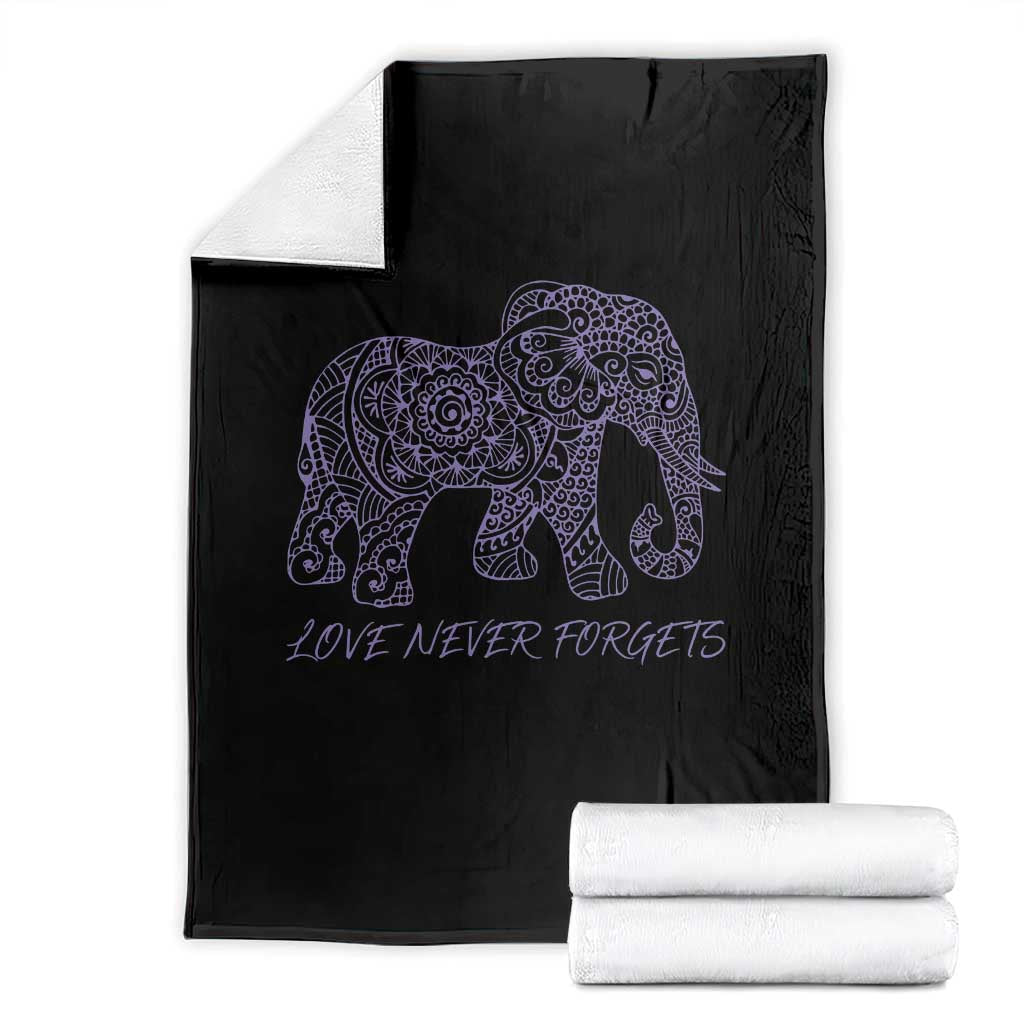 Love Never Forgets Elephant Mandala Throw Blanket Animal Lover Gift