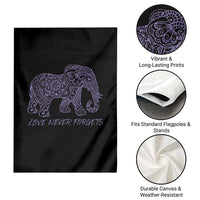 Love Never Forgets Elephant Mandala Garden Flag Animal Lover Gift