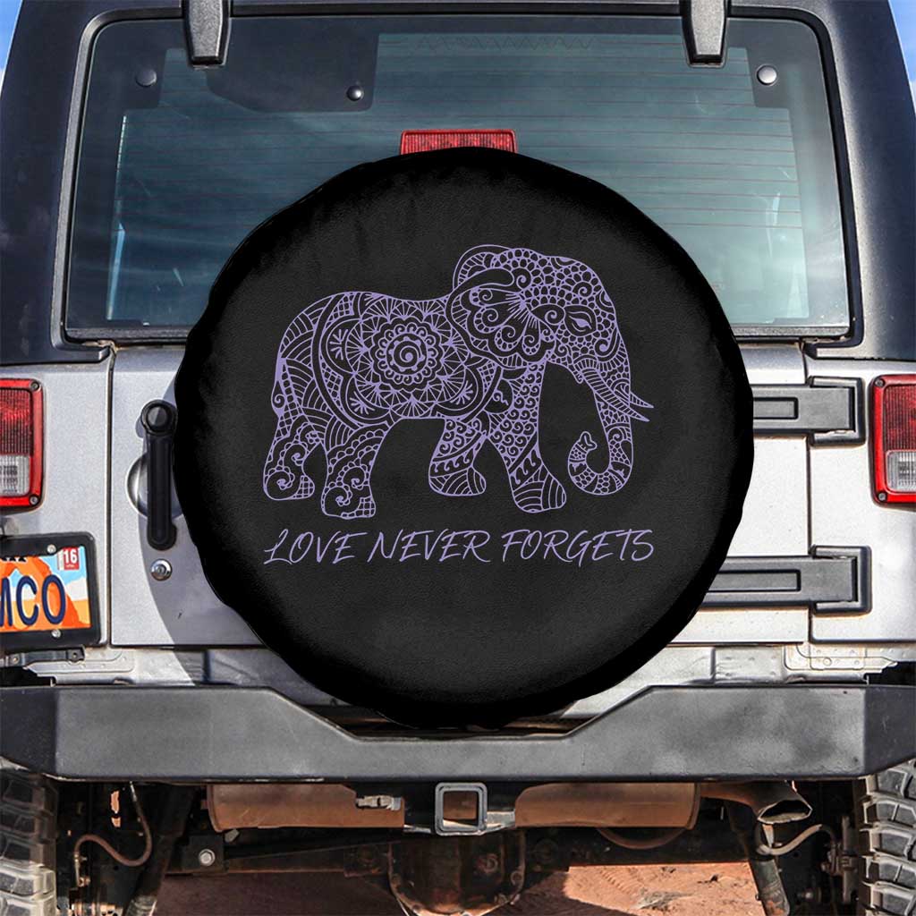 Love Never Forgets Elephant Mandala Spare Tire Cover Animal Lover Gift