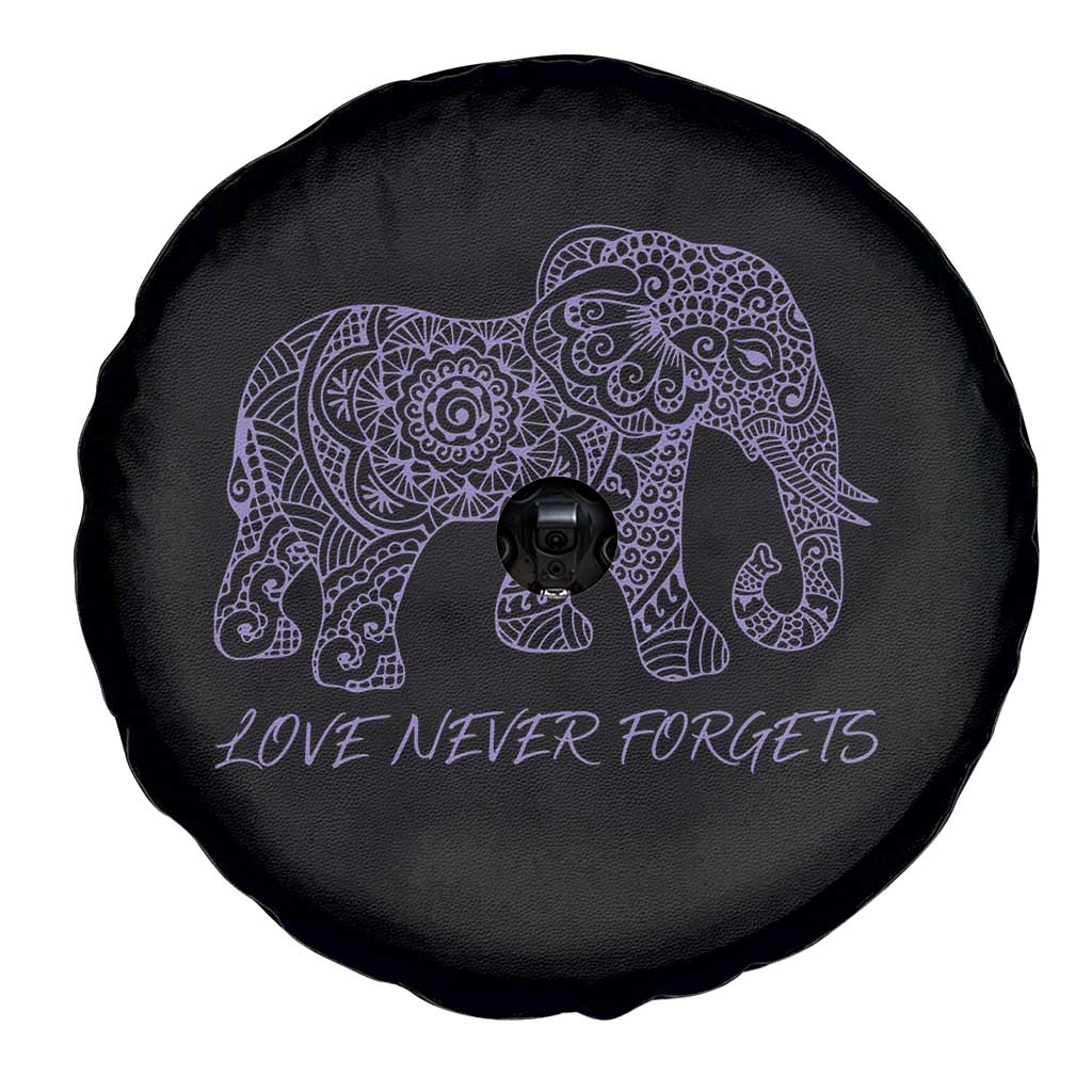 Love Never Forgets Elephant Mandala Spare Tire Cover Animal Lover Gift