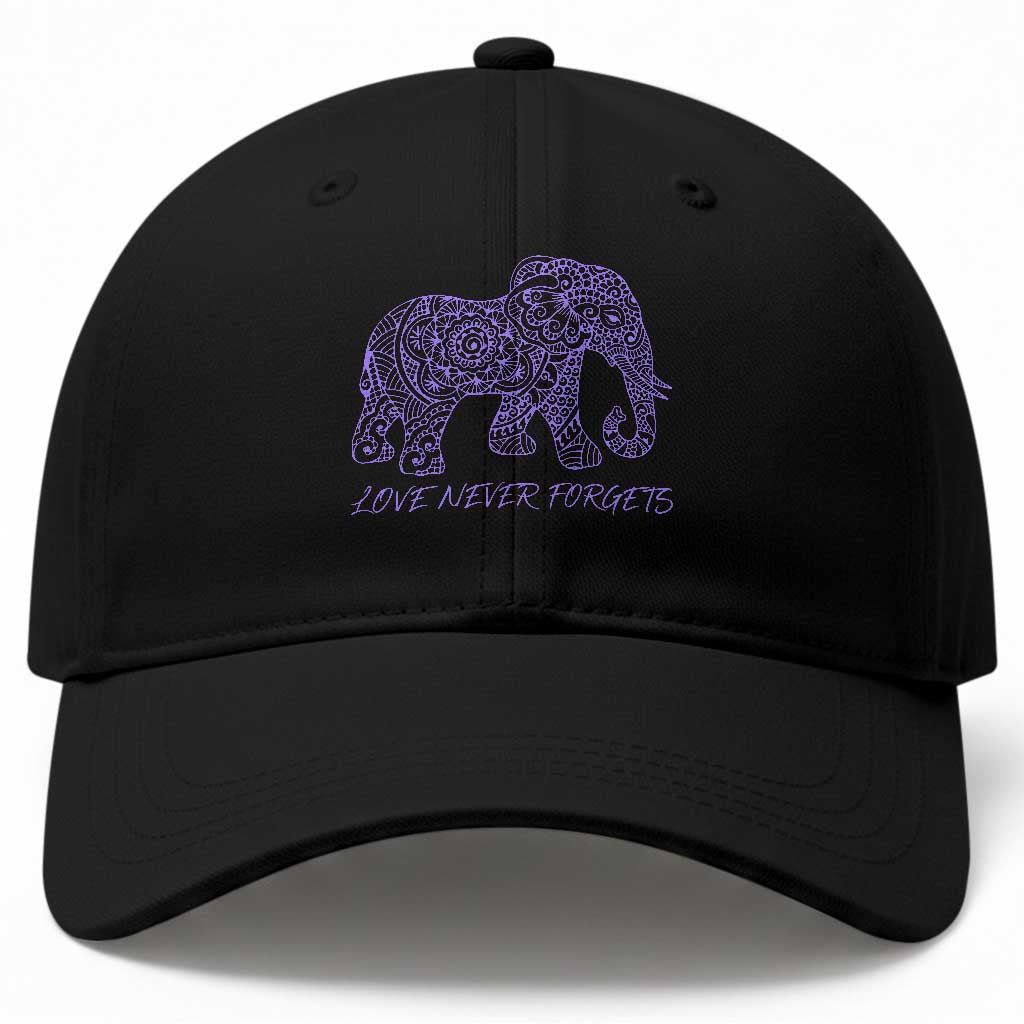Love Never Forgets Elephant Mandala Baseball Cap Animal Lover Gift