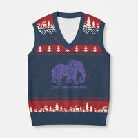 Love Never Forgets Elephant Mandala V-Neck Knit Sweater Vest Animal Lover Gift
