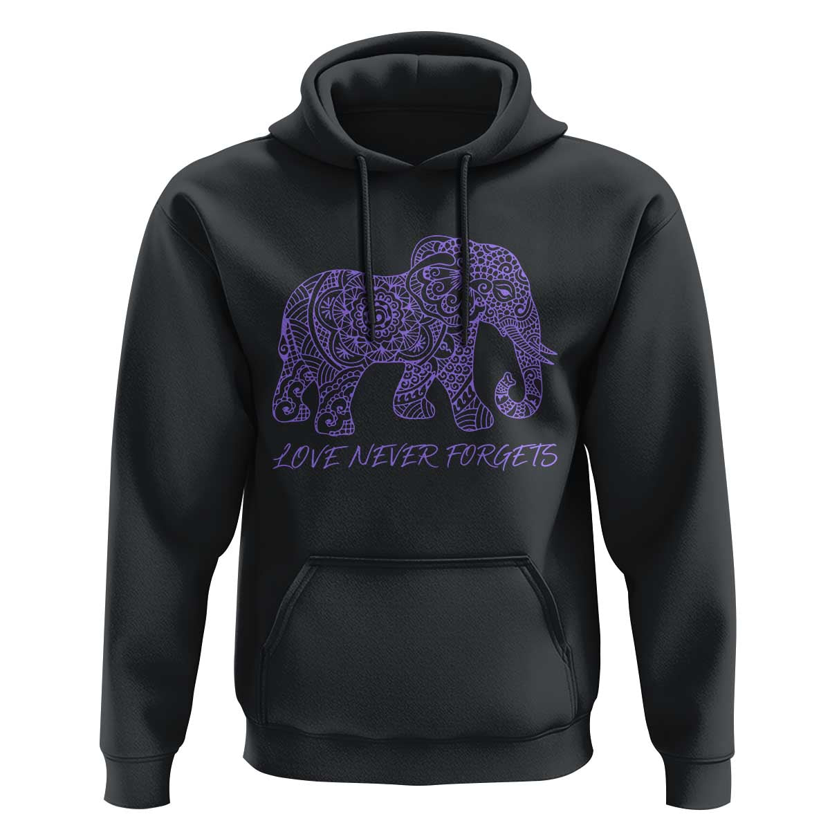 Love Never Forgets Elephant Mandala Hoodie Animal Lover Gift