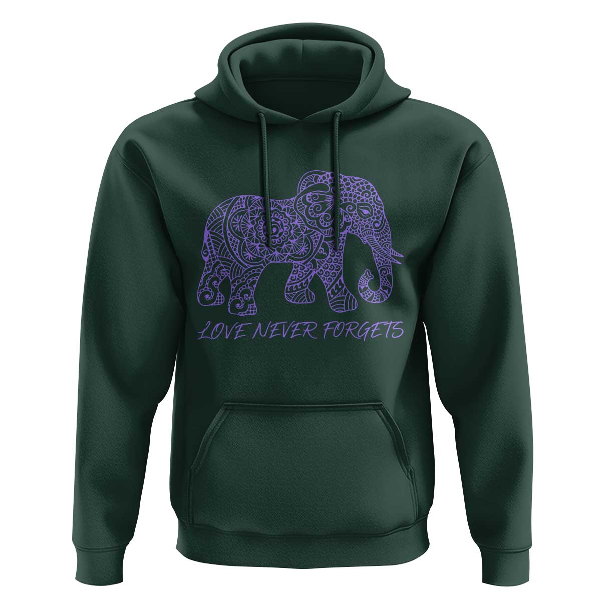 Love Never Forgets Elephant Mandala Hoodie Animal Lover Gift