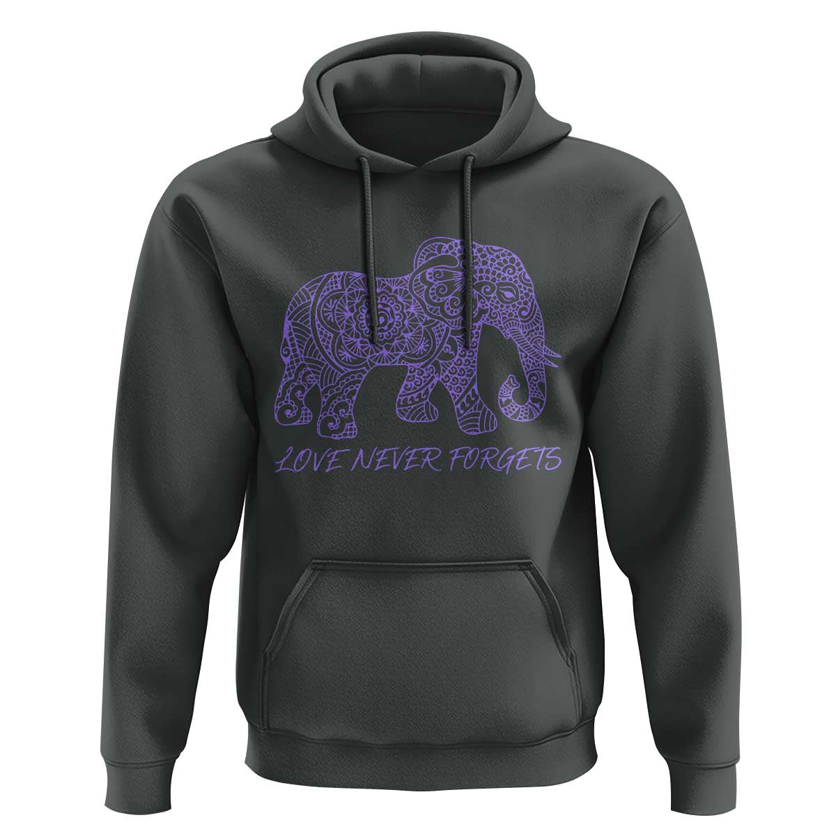 Love Never Forgets Elephant Mandala Hoodie Animal Lover Gift