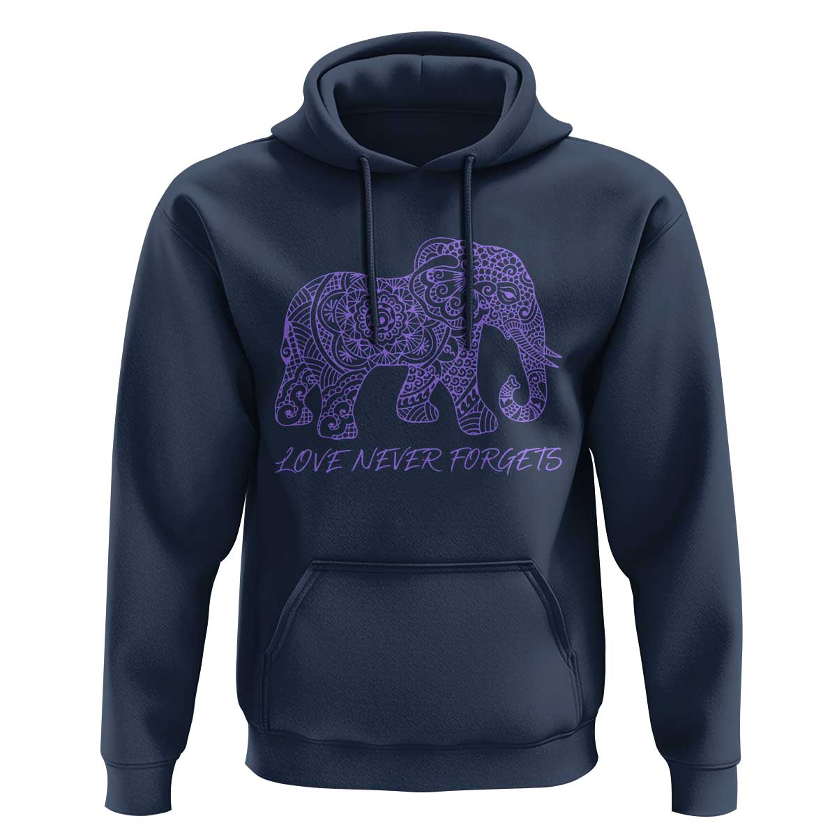 Love Never Forgets Elephant Mandala Hoodie Animal Lover Gift