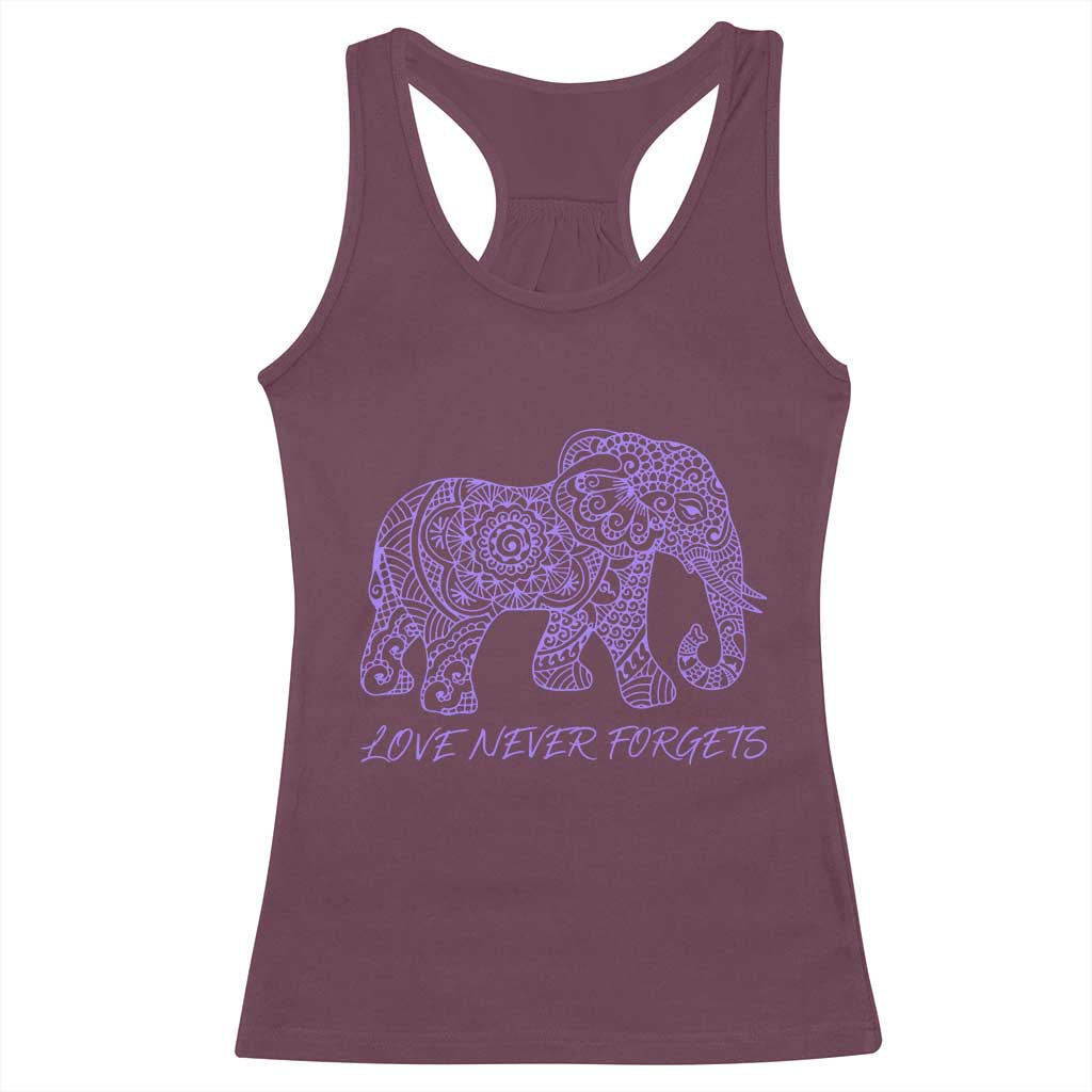 Love Never Forgets Elephant Mandala Racerback Tank Top Animal Lover Gift