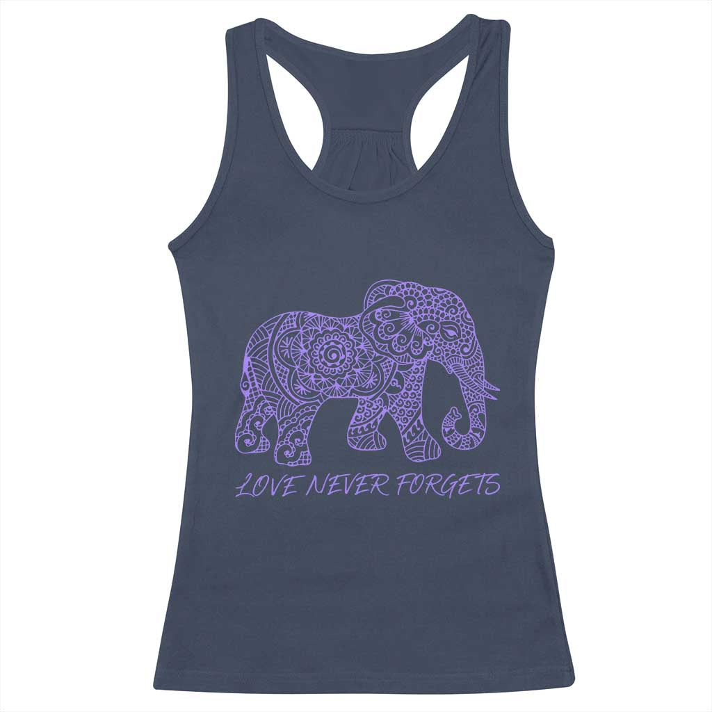 Love Never Forgets Elephant Mandala Racerback Tank Top Animal Lover Gift