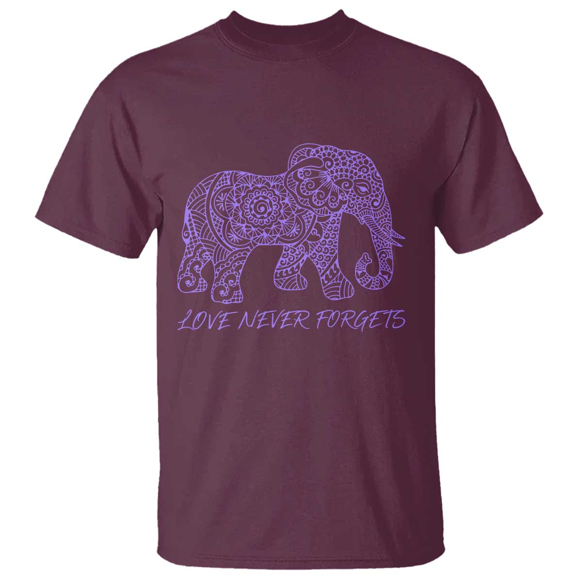 Love Never Forgets Elephant Mandala T Shirt Animal Lover Gift