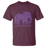 Love Never Forgets Elephant Mandala T Shirt Animal Lover Gift
