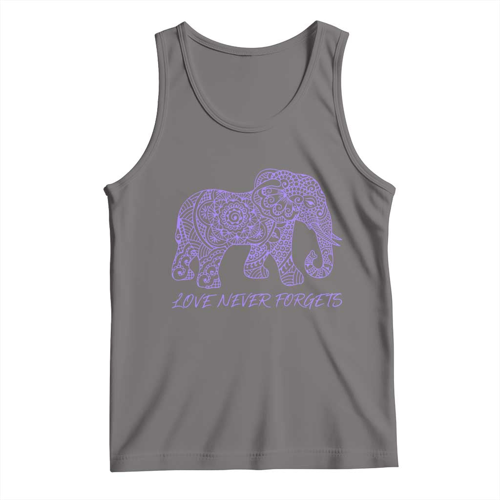 Love Never Forgets Elephant Mandala Tank Top Animal Lover Gift