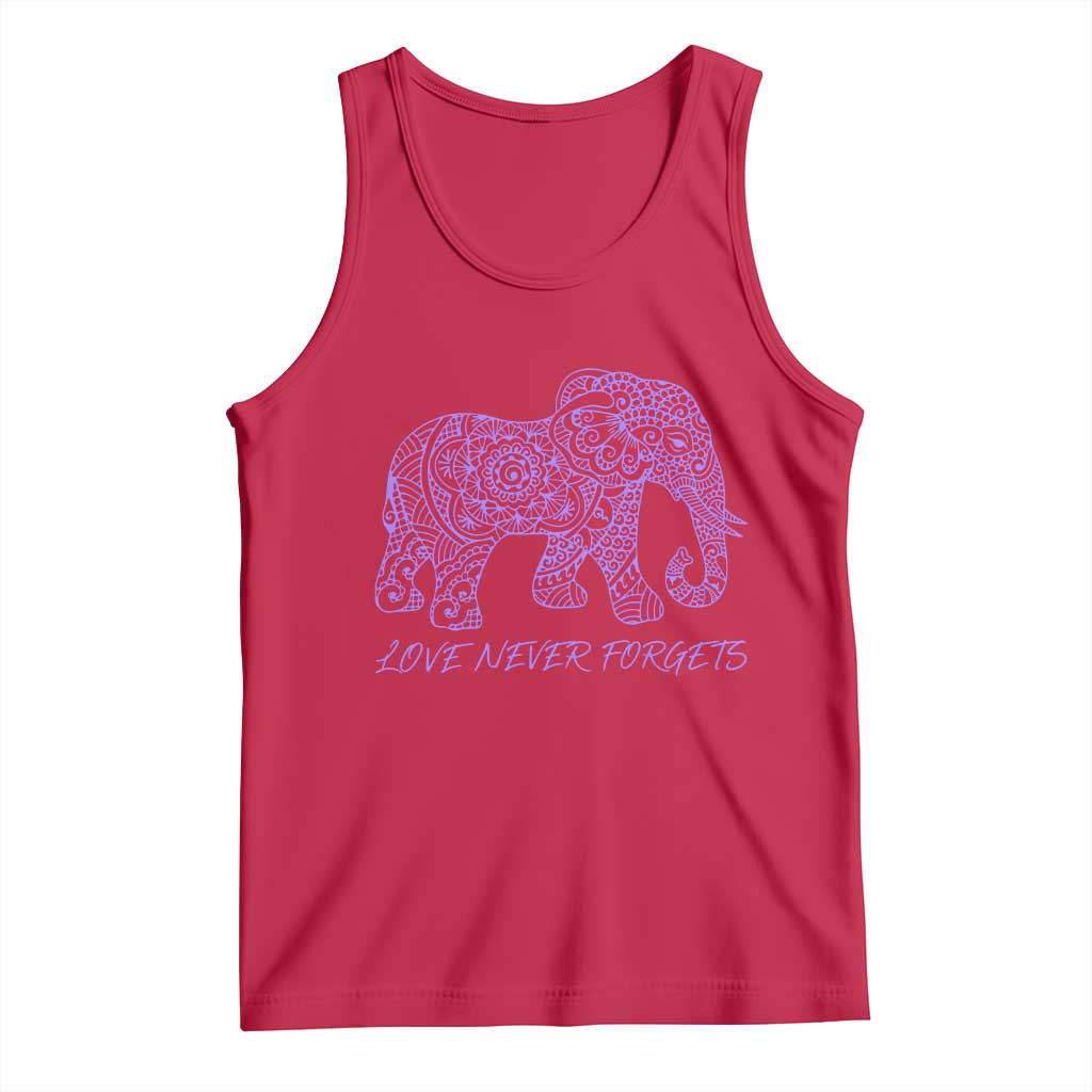 Love Never Forgets Elephant Mandala Tank Top Animal Lover Gift