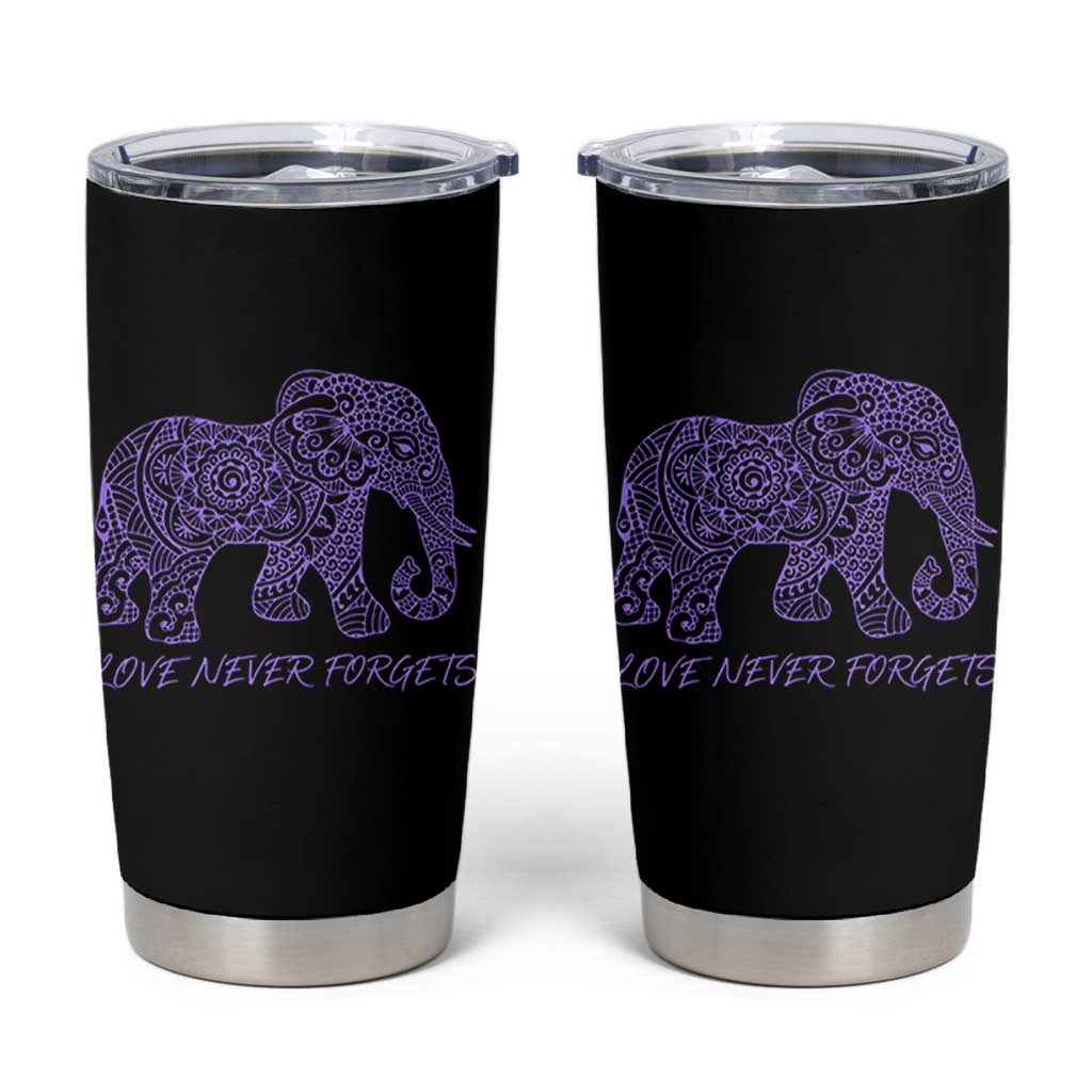 Love Never Forgets Elephant Mandala Tumbler Cup Animal Lover Gift