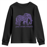 Love Never Forgets Elephant Mandala Youth Sweatshirt Animal Lover Gift