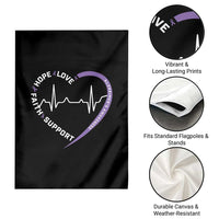 Alzheimers Awareness Heart Heartbeat Purple Ribbon Garden Flag Hope Love Faith Support