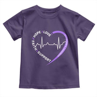 Alzheimers Awareness Heart Heartbeat Purple Ribbon Toddler T Shirt Hope Love Faith Support