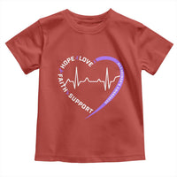 Alzheimers Awareness Heart Heartbeat Purple Ribbon Toddler T Shirt Hope Love Faith Support