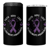 Faith Hope Love Purple Ribbon 4 in 1 Can Cooler Tumbler End Alzheimers Butterfly Graphic