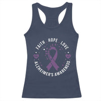 Faith Hope Love Purple Ribbon Racerback Tank Top End Alzheimers Butterfly Graphic