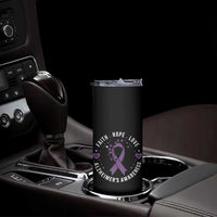 Faith Hope Love Purple Ribbon Skinny Tumbler End Alzheimers Butterfly Graphic