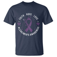 Faith Hope Love Purple Ribbon T Shirt End Alzheimers Butterfly Graphic