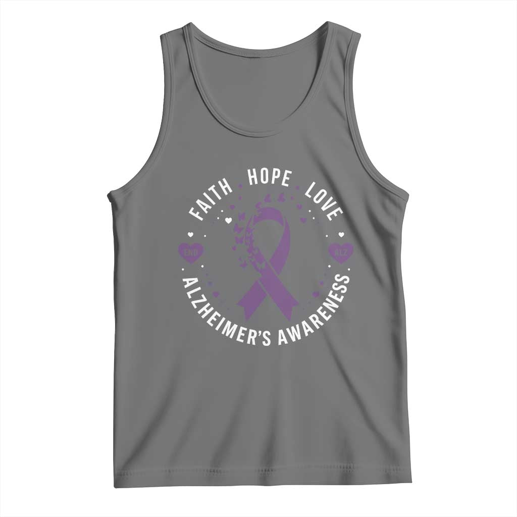 Faith Hope Love Purple Ribbon Tank Top End Alzheimers Butterfly Graphic