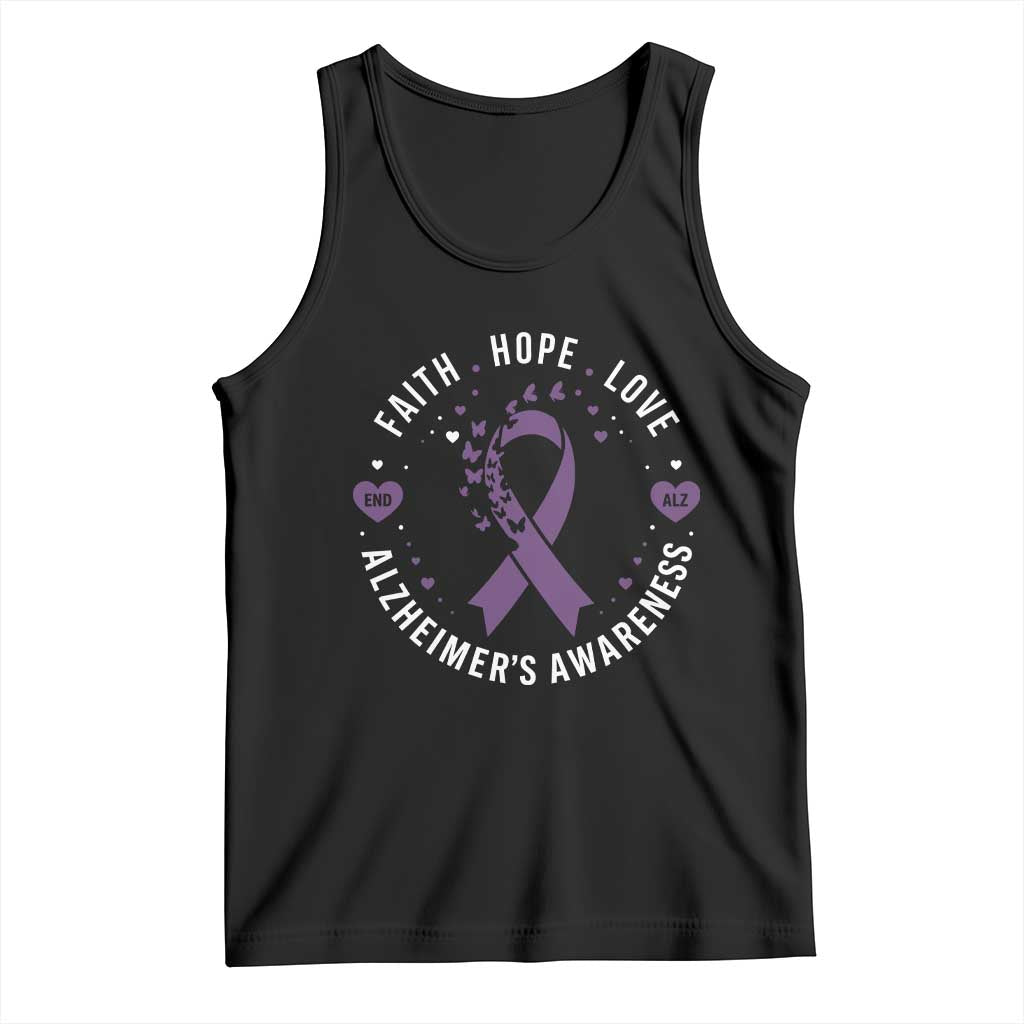 Faith Hope Love Purple Ribbon Tank Top End Alzheimers Butterfly Graphic