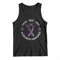 Faith Hope Love Purple Ribbon Tank Top End Alzheimers Butterfly Graphic