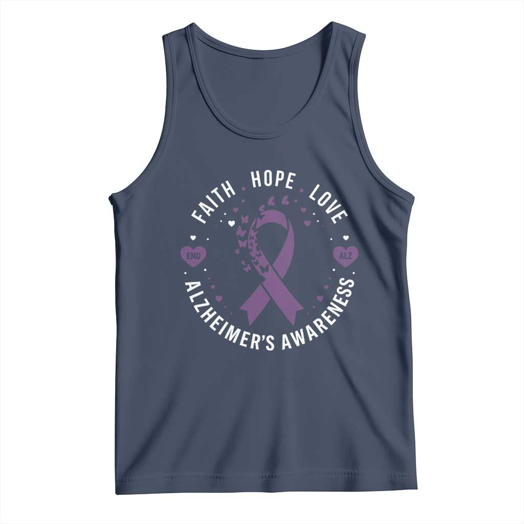 Faith Hope Love Purple Ribbon Tank Top End Alzheimers Butterfly Graphic
