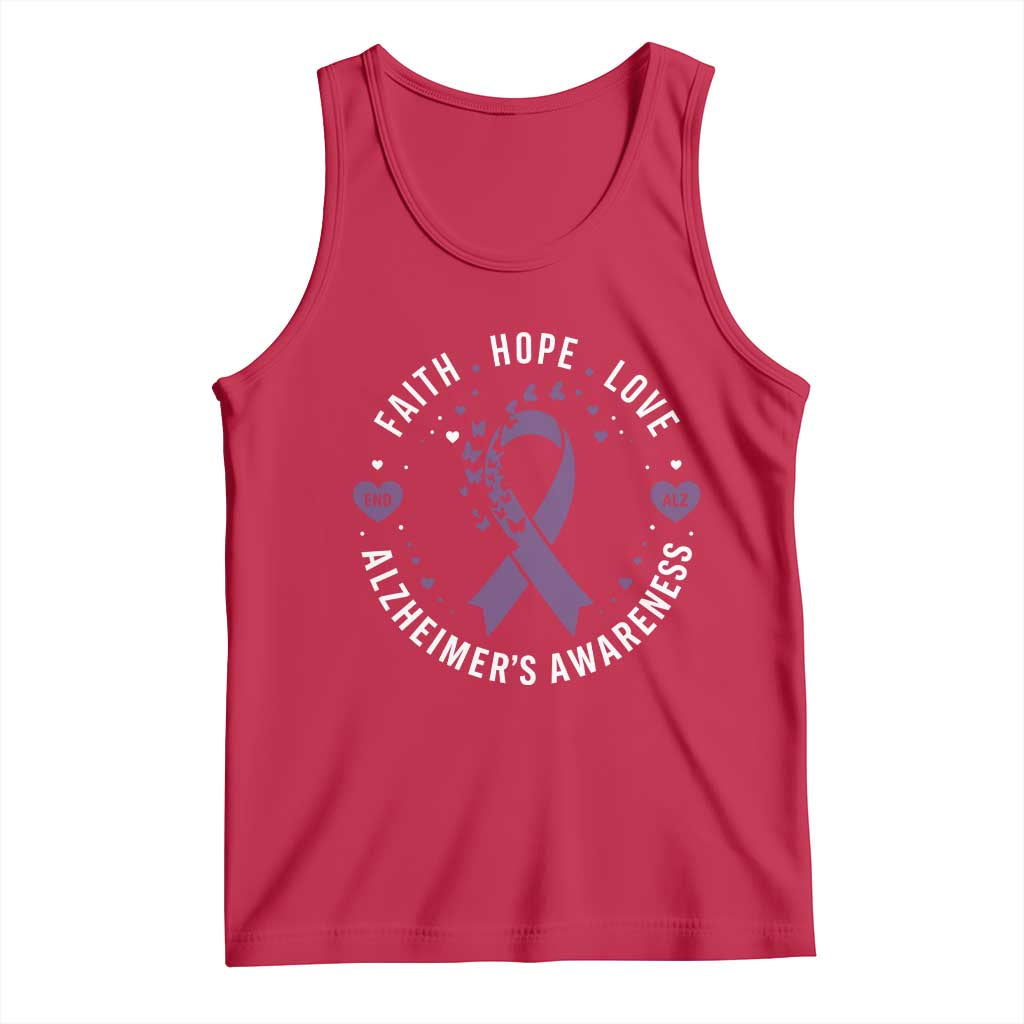 Faith Hope Love Purple Ribbon Tank Top End Alzheimers Butterfly Graphic