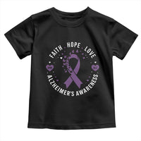 Faith Hope Love Purple Ribbon Toddler T Shirt End Alzheimers Butterfly Graphic