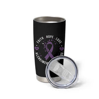 Faith Hope Love Purple Ribbon Tumbler Cup End Alzheimers Butterfly Graphic